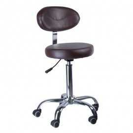 BD-9934 Taboret z oparciem Brązowy